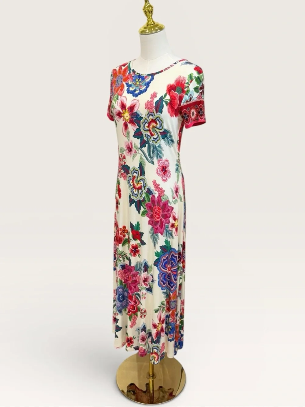 Johnny Was XS The Janie Favorite Cap Sleeve Midi Dress Kallie Scarf NWT White